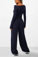 Load image into Gallery viewer, Round Neck Long Sleeve Top and Pants Set