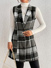 Load image into Gallery viewer, Honey Plaid Button Up Vest Coat