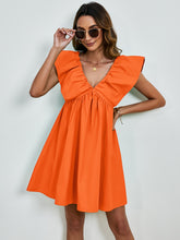 Load image into Gallery viewer, V-Neck Cap Sleeve Mini Dress