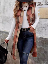 Load image into Gallery viewer, Plaid Button Up Vest Coat