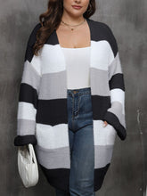 Load image into Gallery viewer, Plus Size Open Front Long Sleeve Cardigan