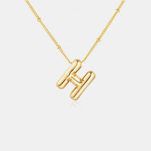 Gold-Plated Letter Pendant Necklace