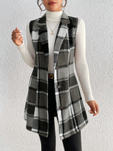 Load image into Gallery viewer, Honey Plaid Button Up Vest Coat