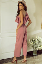 Load image into Gallery viewer, Ruffled Tied One-Shoulder Jumpsuit