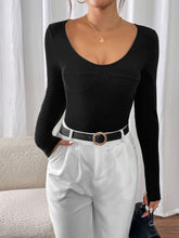 Load image into Gallery viewer, Perfee Scoop Neck Long Sleeve Bodysuit