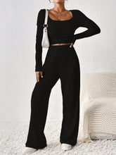 Load image into Gallery viewer, Honey Scoop Neck Long Sleeve Top and Pants Set