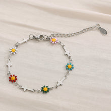 Load image into Gallery viewer, Flower &amp; Cross Stainless Steel Bracelet