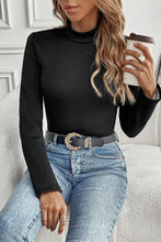 Load image into Gallery viewer, Thermal Lined Mock Neck Long Sleeve Blouse