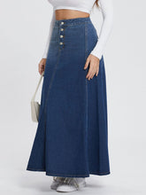 Load image into Gallery viewer, Button-Fly Hight Rise Denim Skirt