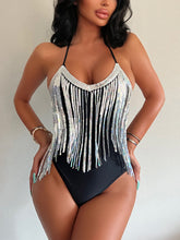 Load image into Gallery viewer, Sequin Spaghetti Strap One-Piece Swimwear