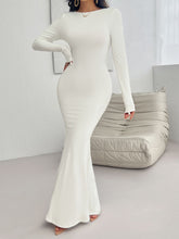 Load image into Gallery viewer, Devine Backless Round Neck Long Sleeve Maxi Dress