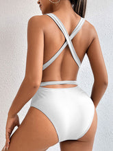 Load image into Gallery viewer, Tied Crisscross Wide Strap One-Piece Swimwear