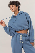 Load image into Gallery viewer, HYFVE Bubble Hem Cropped Hoodie