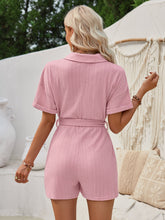 Load image into Gallery viewer, Short Sleeve Tie Waist Romper