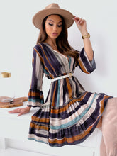 Load image into Gallery viewer, Buttoned Striped Long Sleeve Mini Dress