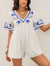 Load image into Gallery viewer, Printed V-Neck Half Sleeve Romper