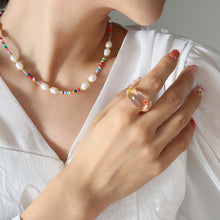 Load image into Gallery viewer, Freshwater Pearl Titanium Steel Bead Necklace