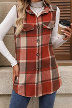 Load image into Gallery viewer, Plaid Button Up Vest Coat