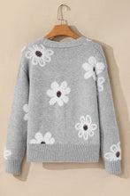 Load image into Gallery viewer, Flower Button Up Long Sleeve Cardigan