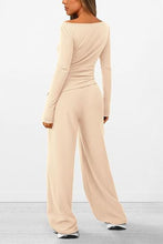 Load image into Gallery viewer, Round Neck Long Sleeve Top and Pants Set