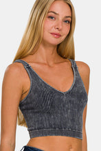 Load image into Gallery viewer, Zenana Washed Ribbed Cropped V-Neck Tank