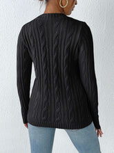 Load image into Gallery viewer, Cable-Knit Round Neck Sweater