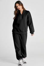 Load image into Gallery viewer, Quarter Zip Long Sleeve Top and Pants Set