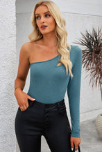 Load image into Gallery viewer, Cutout One Shoulder Long Sleeve Bodysuit