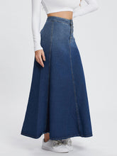 Load image into Gallery viewer, Button-Fly Hight Rise Denim Skirt