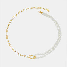 Load image into Gallery viewer, 18K Gold-Plated Titanium Steel Pearl Necklace