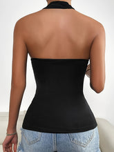 Load image into Gallery viewer, Half Zip Halter Neck Cami