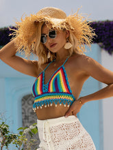 Load image into Gallery viewer, Contrast Halter Neck Swim Top