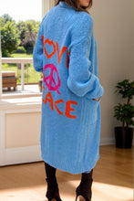 Load image into Gallery viewer, Peace Sign Long Sleeve Cardigan