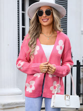 Load image into Gallery viewer, Angel Wings Flower Open Front Long Sleeve Cardigan