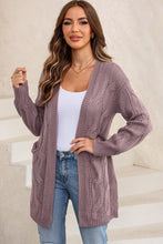 Load image into Gallery viewer, Cable-Knit Dropped Shoulder Cardigan