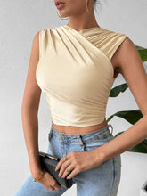 Load image into Gallery viewer, Ruched Surplice Cropped Tank