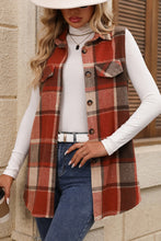 Load image into Gallery viewer, Plaid Button Up Vest Coat