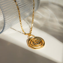 Load image into Gallery viewer, 18K Gold-Plated Stainless Steel Spiral Pendant Necklace