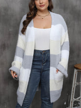 Load image into Gallery viewer, Plus Size Open Front Long Sleeve Cardigan