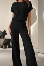 Load image into Gallery viewer, Round Neck Short Sleeve Jumpsuit