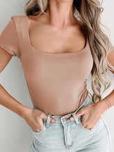 Load image into Gallery viewer, Square Neck Short Sleeve Bodysuit