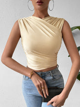 Load image into Gallery viewer, Ruched Surplice Cropped Tank