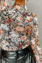 Load image into Gallery viewer, Floral Mock Neck Long Sleeve Top