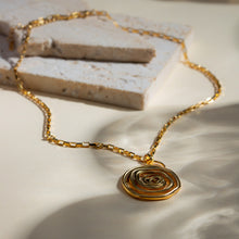 Load image into Gallery viewer, 18K Gold-Plated Stainless Steel Spiral Pendant Necklace