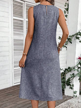 Load image into Gallery viewer, Full Size Pocketed Round Neck Sleeveless Dress