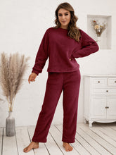 Load image into Gallery viewer, Teddy Long Sleeve Top and Pants Lounge Set