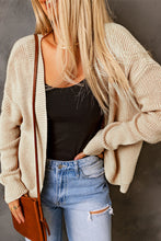 Load image into Gallery viewer, Open Front Drop Shoulder Rib-Knit Cardigan