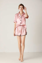 Load image into Gallery viewer, Lapel Collar Shirt and Shorts Lounge Set