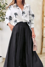 Load image into Gallery viewer, Pocketed Dropped Shoulder Shirt and Wide Leg Pants Set