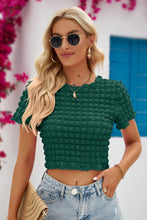 Load image into Gallery viewer, Round Neck Short Sleeve Cropped Top